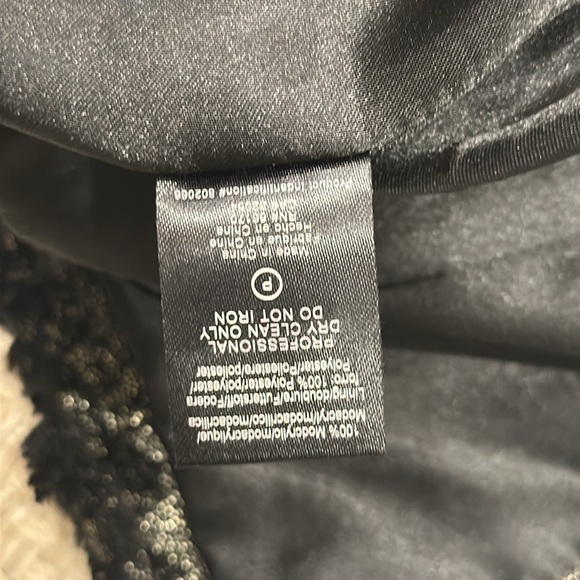 NWT Anthropologie Elevenses Black Gold Leaf Metallic Faux Fur Blazer Holiday S - Picture 7 of 8